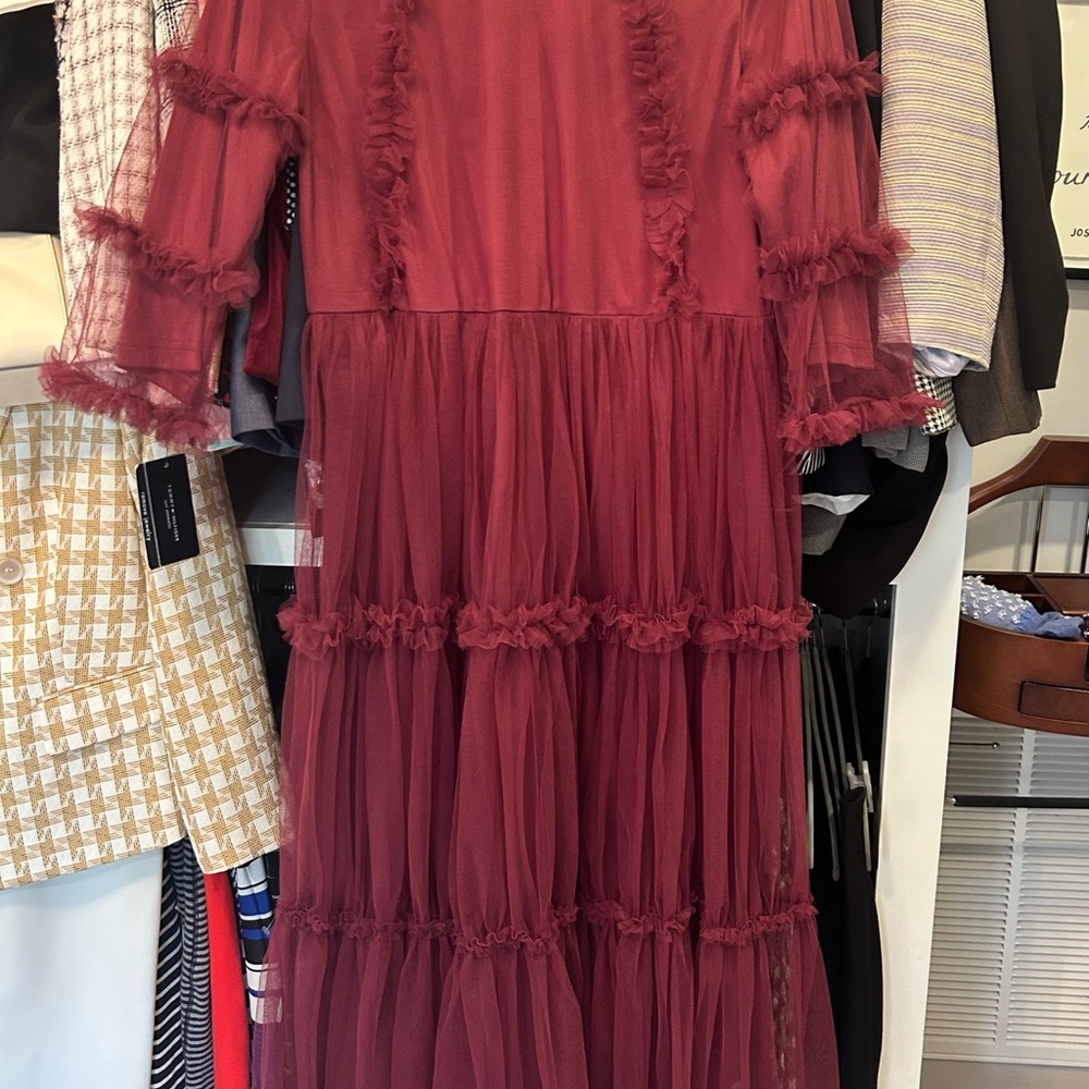 Elegant Burgundy Women’s Dress